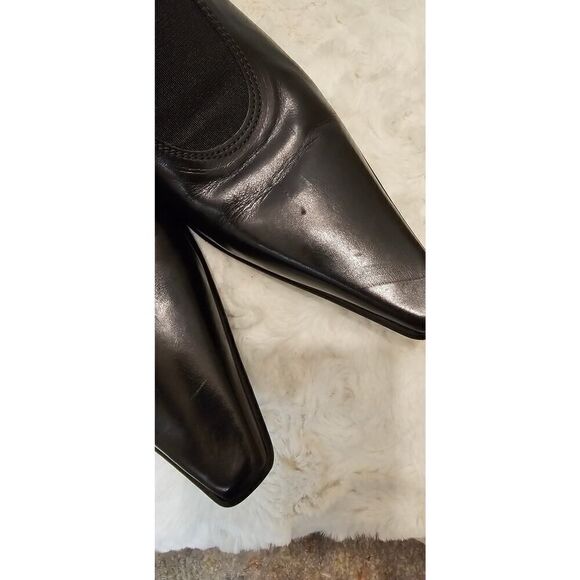 Donald Pliner Black Leather Pointy Heels Size 11 - Picture 5 of 9